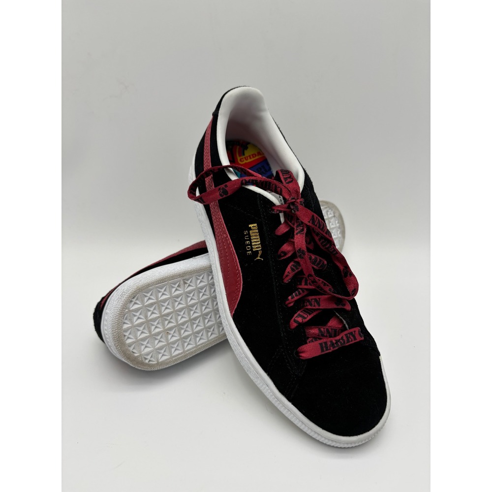 Puma Suede Harley Quinn Black Red Suede Sneakers Womens 8 Low Top Shoes